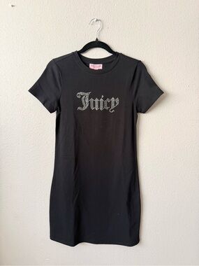 Juicy Couture Black Rhinestone Logo Tee Shift Dress